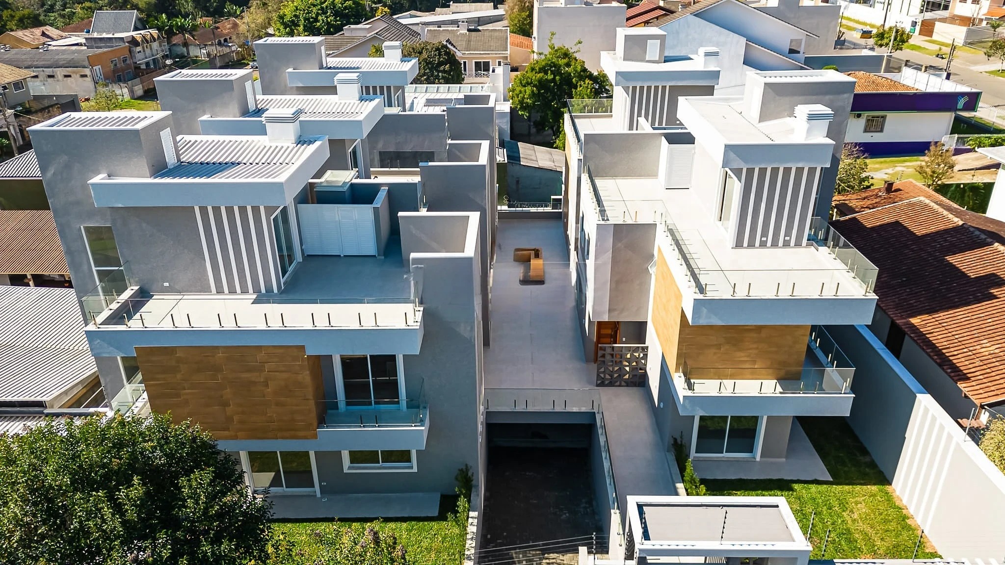 Vista aérea do condomínio